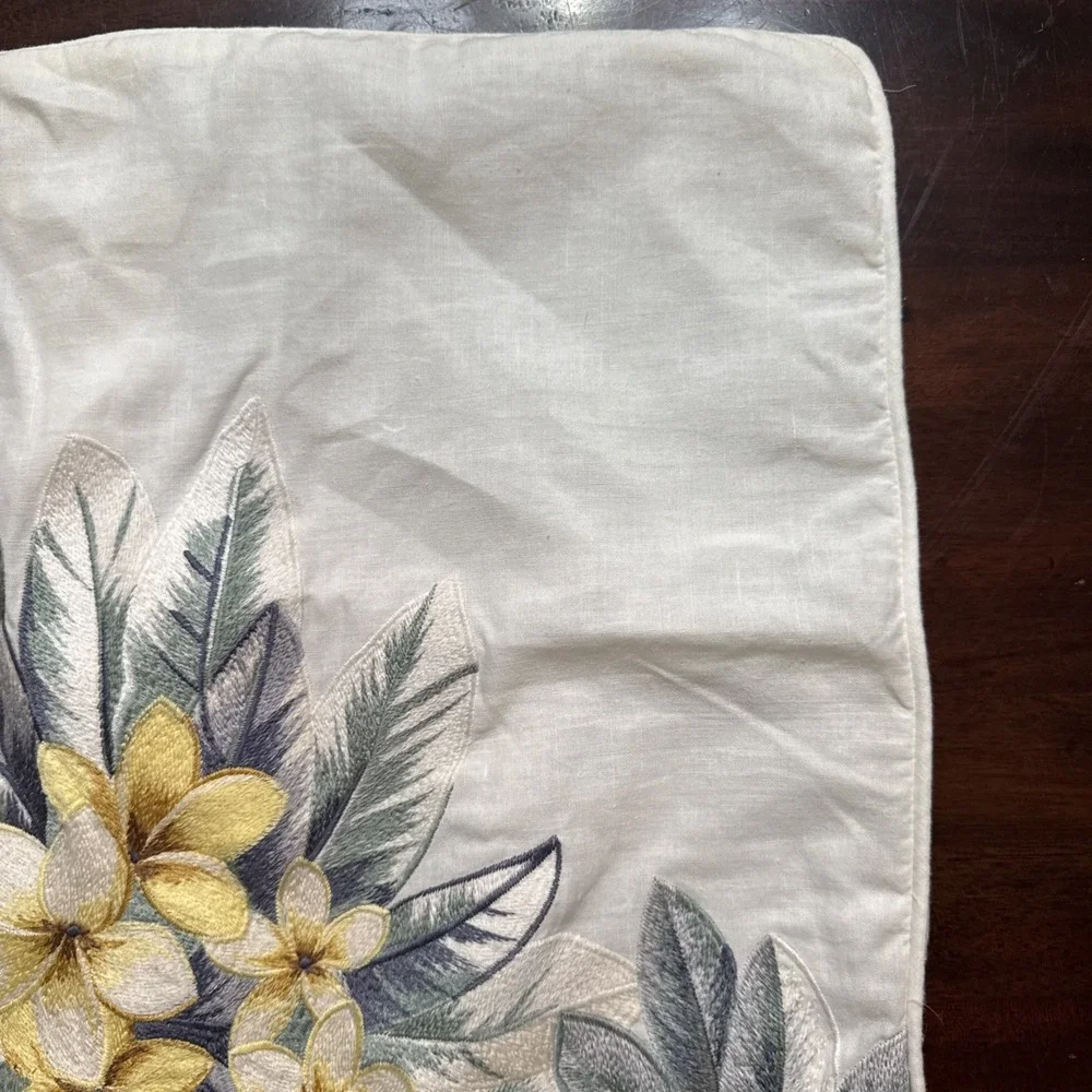 Tommy Bahama Embroidered Pillow Cover Accent Throw 15
